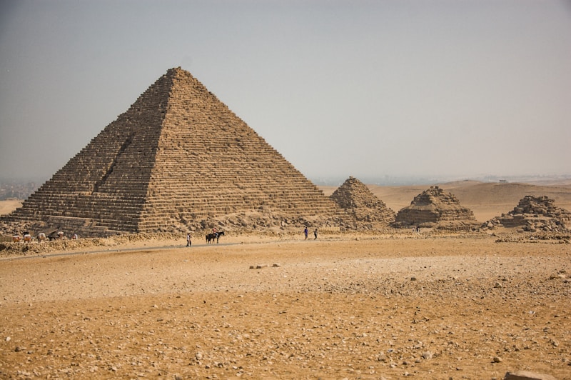 Pyramids of Giza with camel