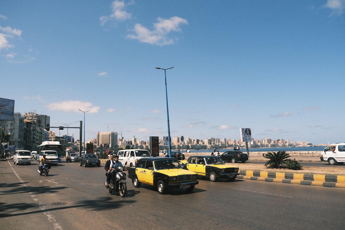 Alexandria's coastal corniche road