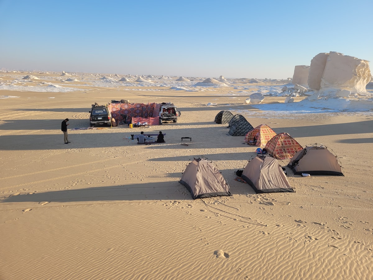 Bedouin camp tents in the desert