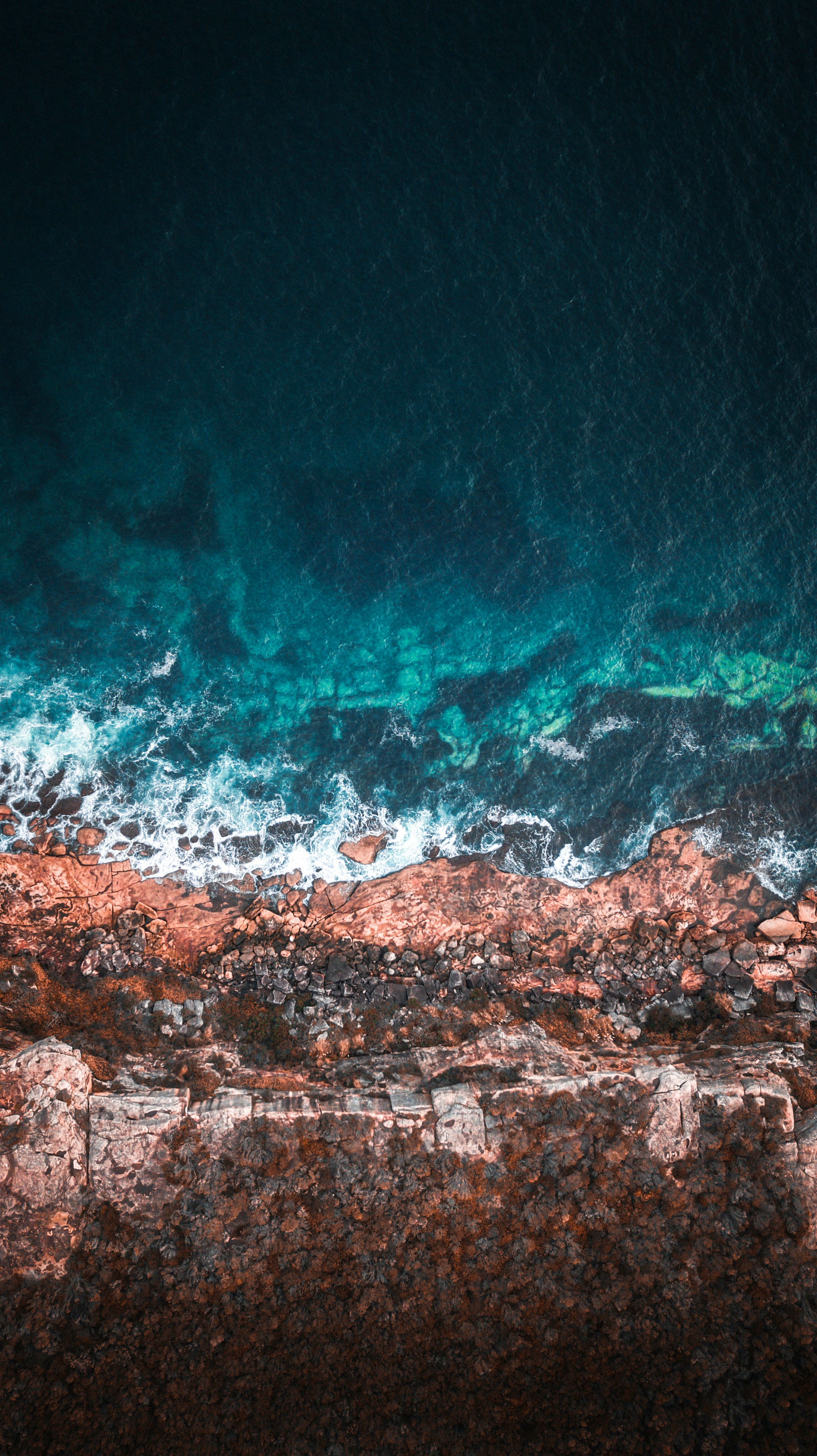 Aerial view of the turquoise Red Sea coastline