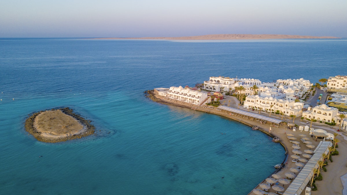 Aerial view of a premium Hurghada beach resort
