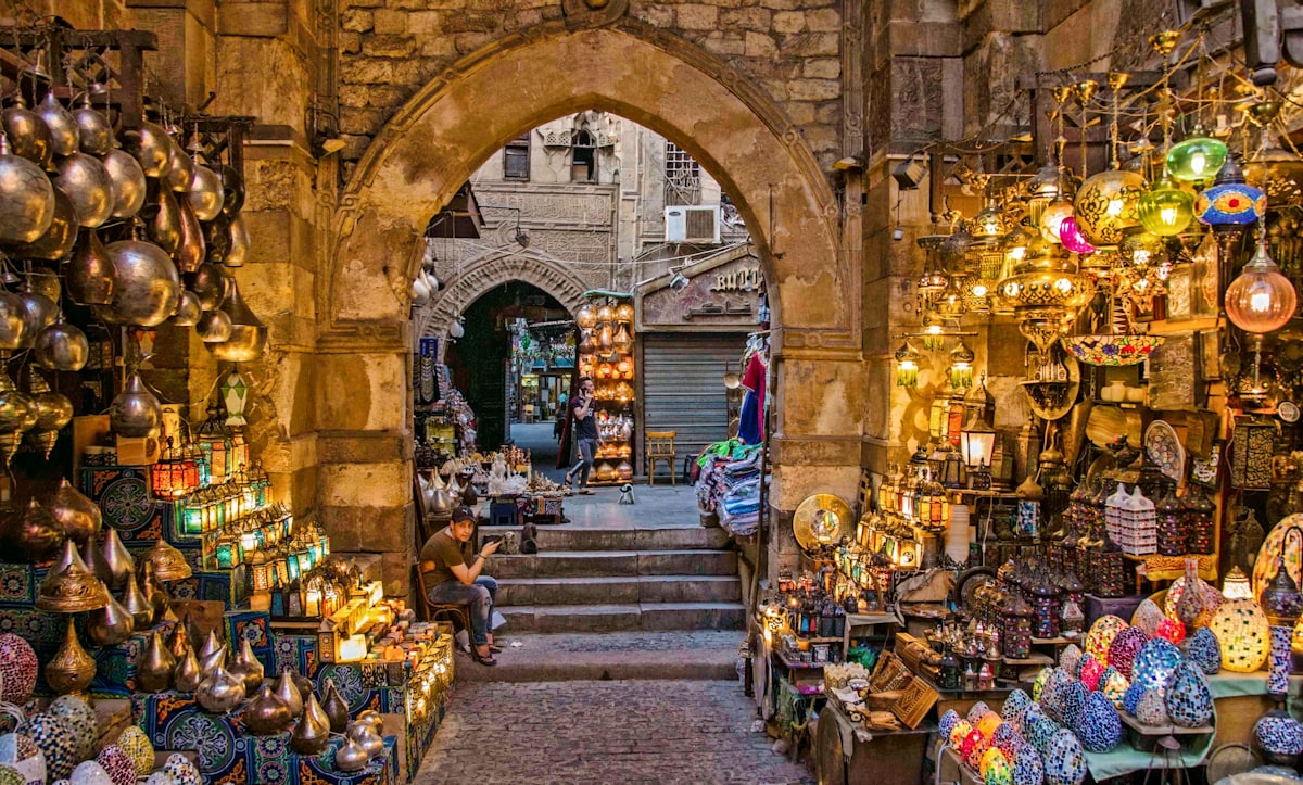 Khan el-Khalili bazaar in Islamic Cairo